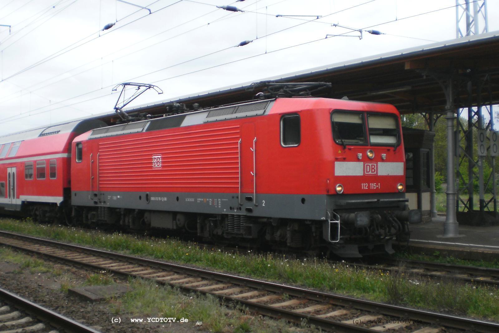 Bahnhof Stendal 17.05.2010, 112 115-1 