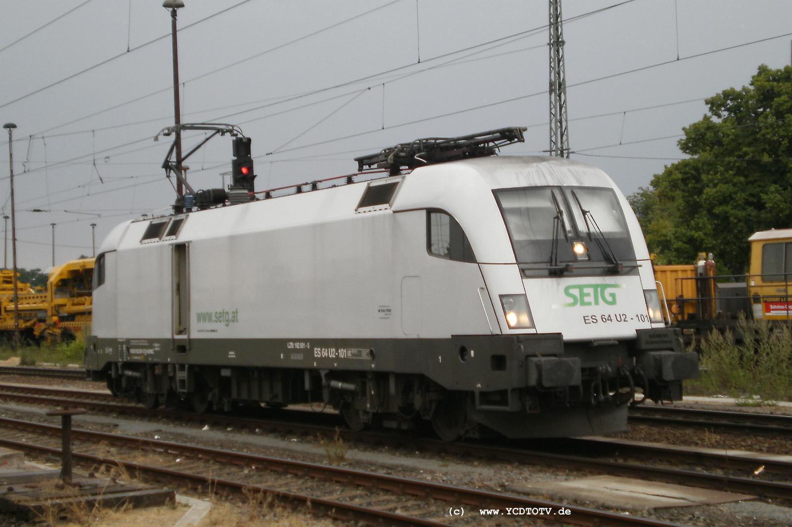 Bahnhof Stendal 22.07.2010, ES 64 F4-101 / SETG / 182 601 